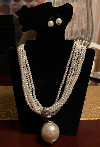 “DROPPED PEARL BALL SET”, WHITE