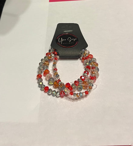 KRYSTAL CLEAR BRACELETS, RED MULTI