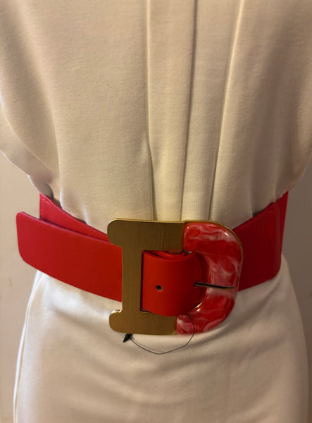 “B-BUCKLE BELT”, RED