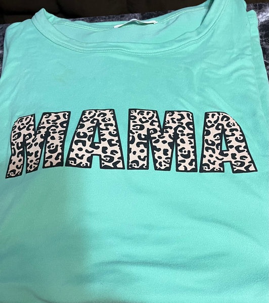 “MAMA” LEOPARD, MINT, PLUS