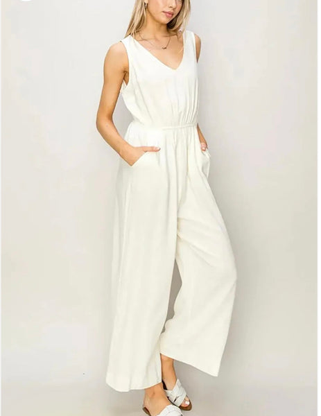 "DAY-2-NIGHT", CREAM JUMPSUIT