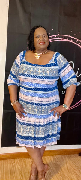 "GORGEOUS BLUE", MIDI DRESS