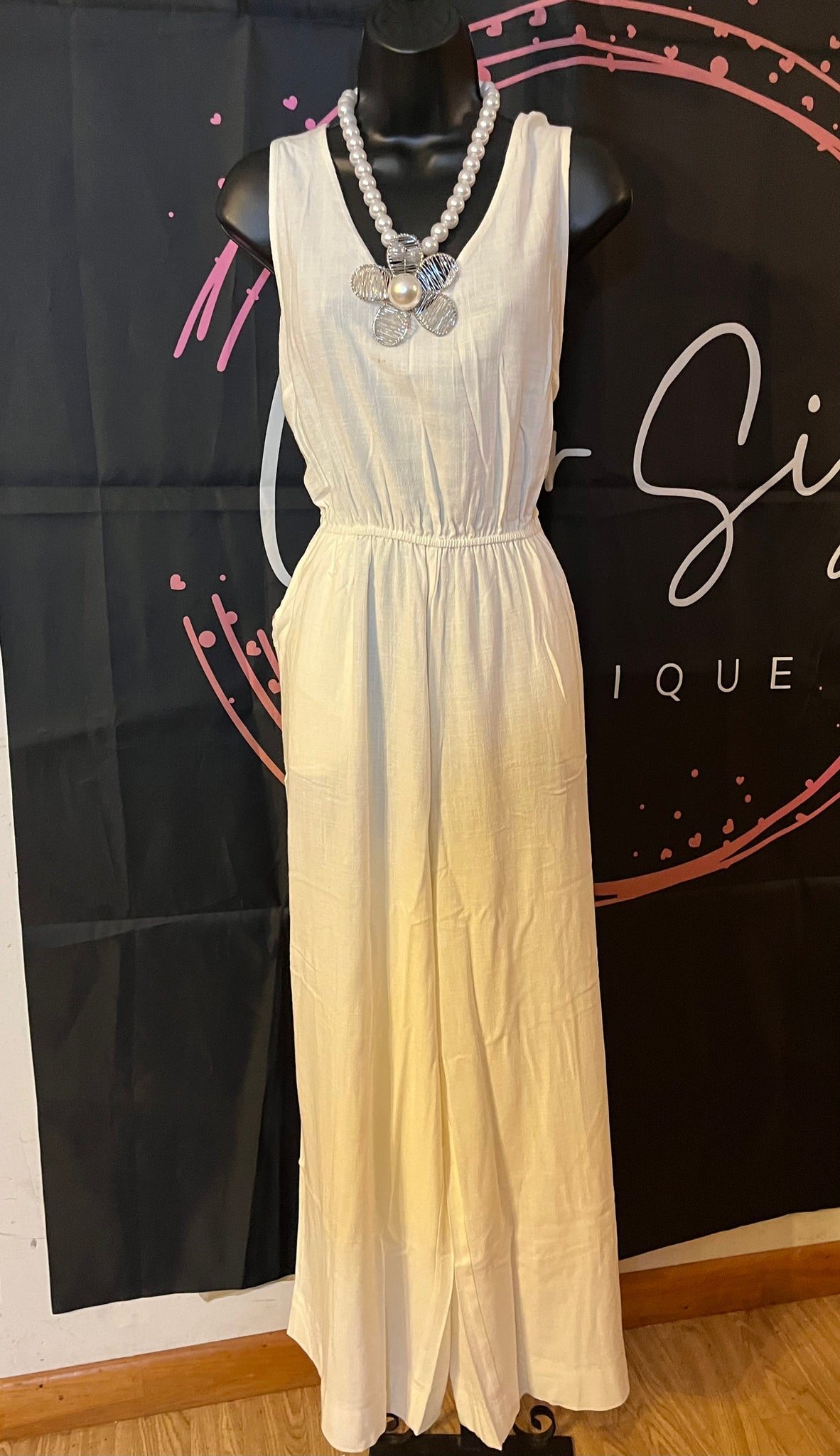 "DAY-2-NIGHT", CREAM JUMPSUIT