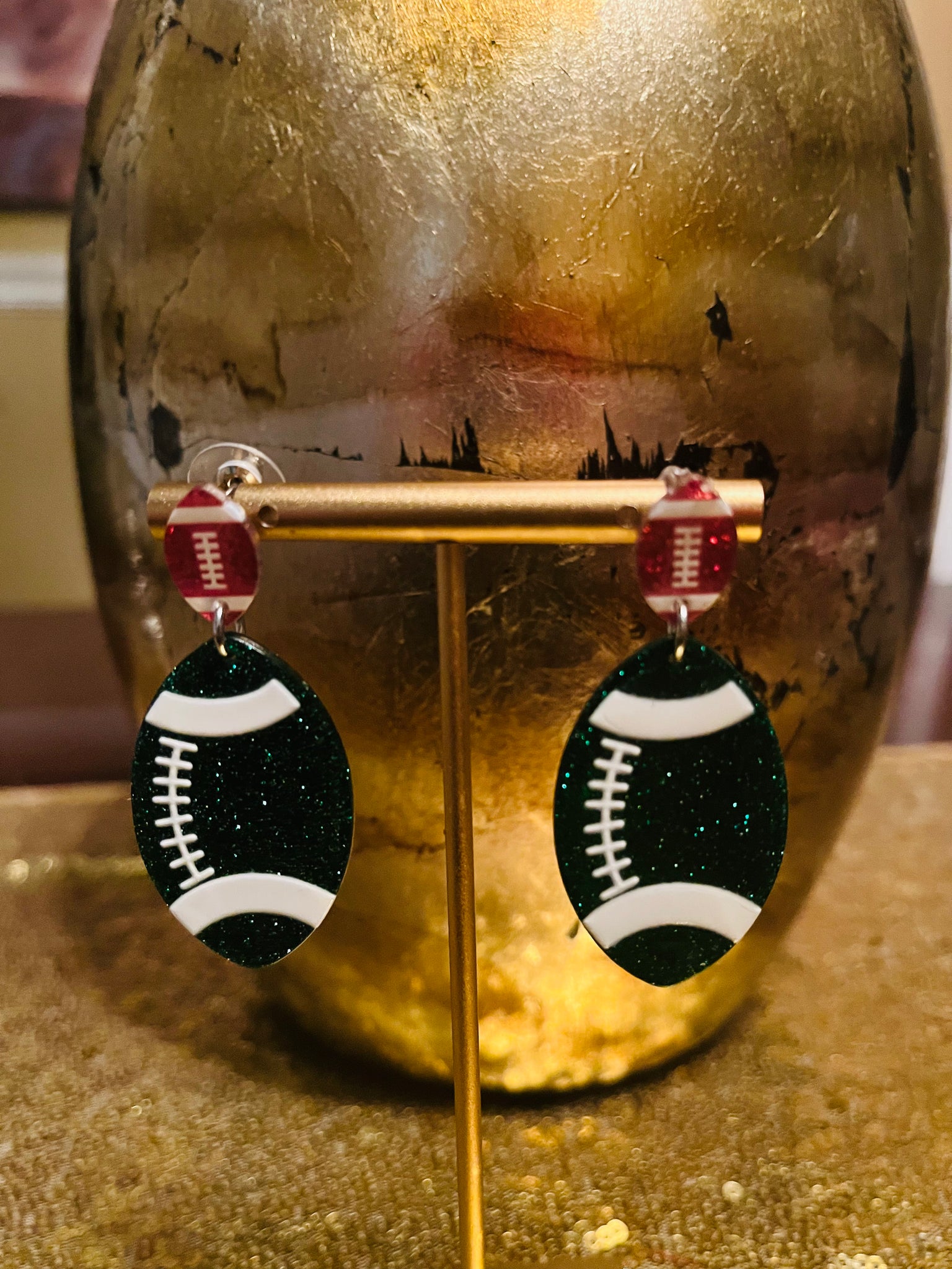 GAME DAY EARRINGS, GREEN