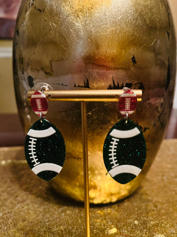 GAME DAY EARRINGS, GREEN