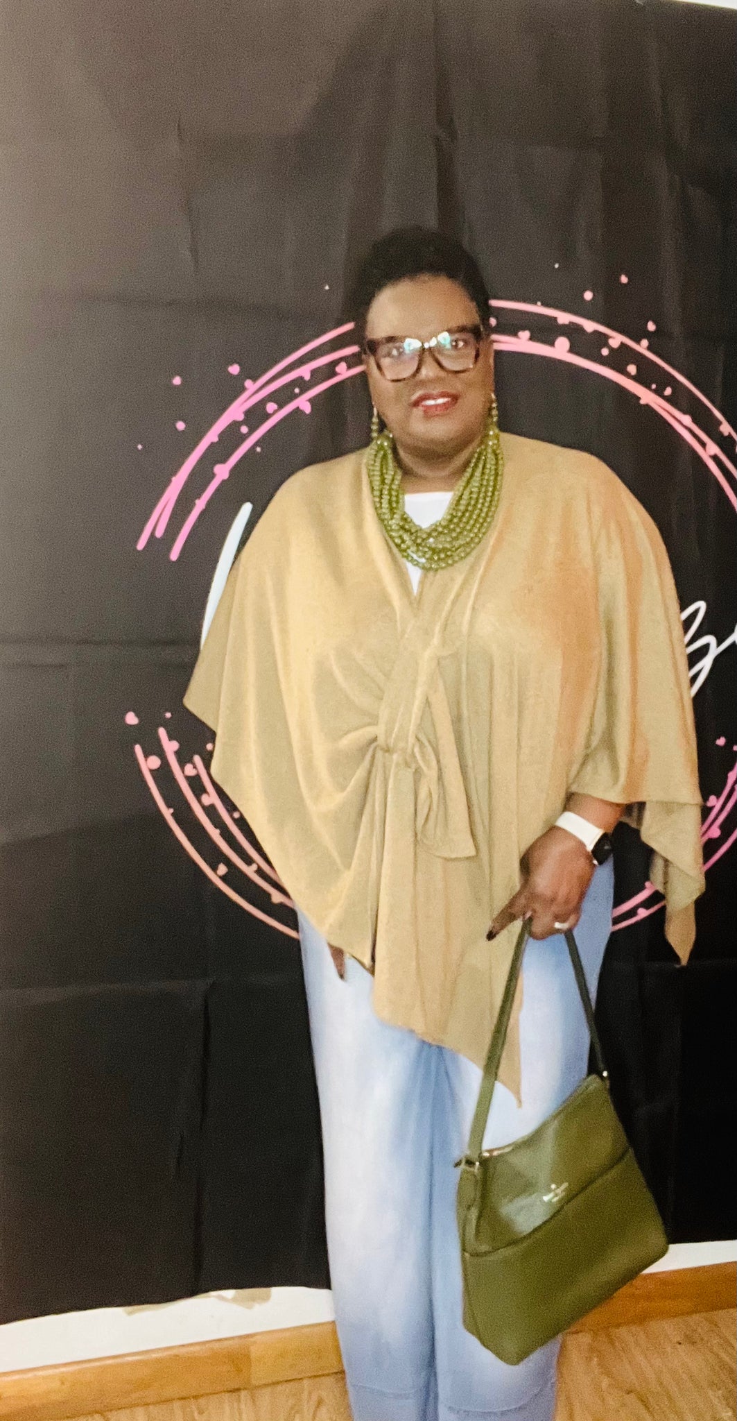 “CHIC PONCHO WRAP”, TAUPE