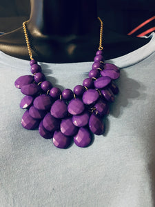 "BUBBLE TEARS NECKLACE”, PURPLE