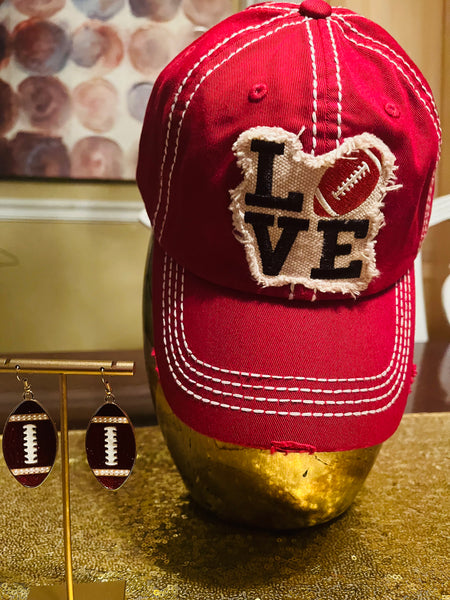GAME DAY EARRINGS, MAROON