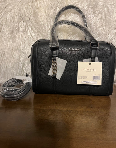 “ELLEN TRACEY BARREL BAG”, BLACK