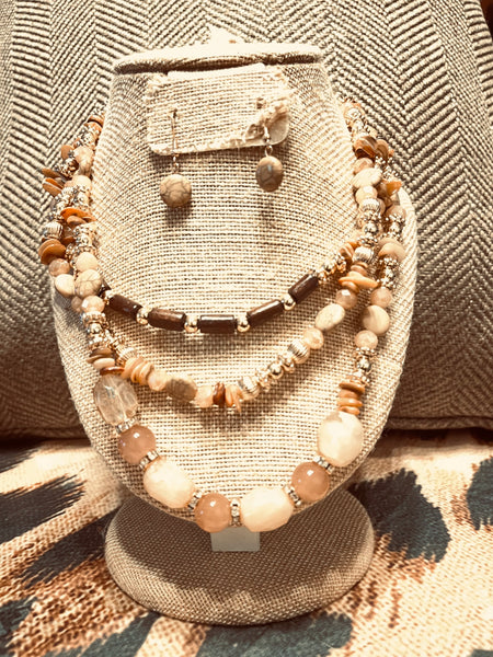 "MIXED BEADS", LIGHT BROWN
