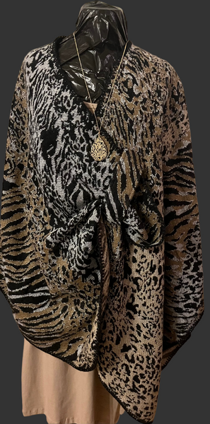 “OPEN SHAWL “, ANIMAL PRINT
