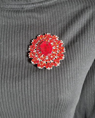 "PRETTY-N-RED BROOCH"