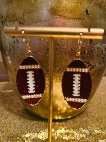 GAME DAY EARRINGS, MAROON