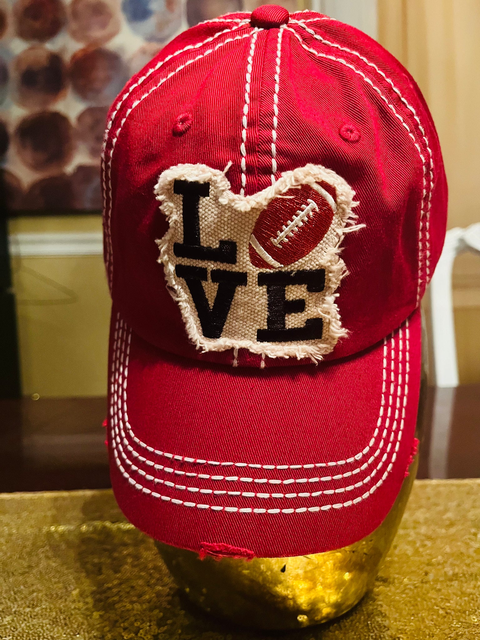 "LOVE HAT"-DARK RED