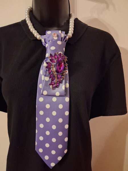 "SISTA DOTS TIE SET, PURPLE",
